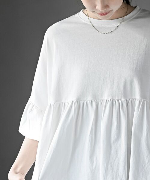 rps(アールピーエス)の「テールカットフリルワイドTシャツ(Tシャツ/カットソー・レディース・ネイビー/ブラック/オフホワイト・フリー)」の8枚目の写真