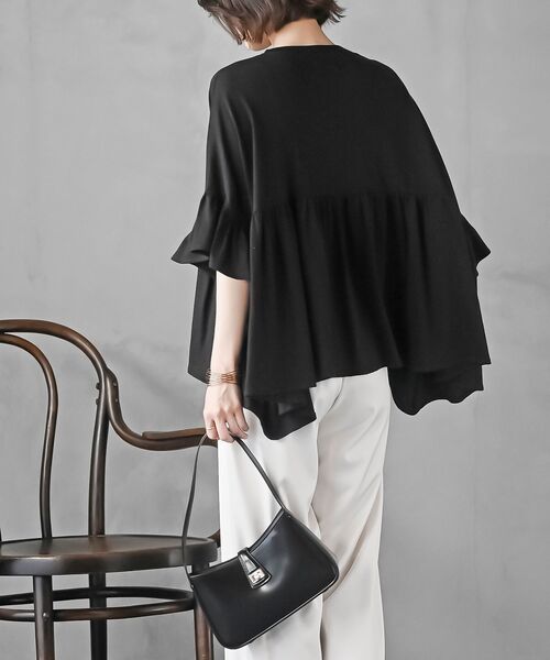 rps(アールピーエス)の「テールカットフリルワイドTシャツ(Tシャツ/カットソー・レディース・ネイビー/ブラック/オフホワイト・フリー)」の14枚目の写真