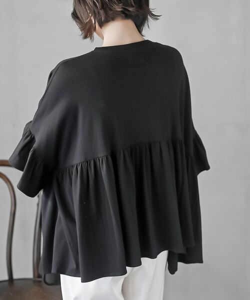 rps(アールピーエス)の「テールカットフリルワイドTシャツ(Tシャツ/カットソー・レディース・ネイビー/ブラック/オフホワイト・フリー)」の18枚目の写真