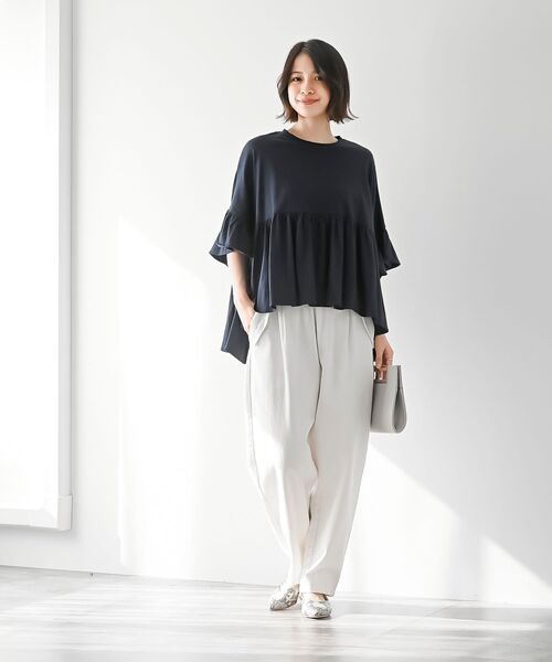 rps(アールピーエス)の「テールカットフリルワイドTシャツ(Tシャツ/カットソー・レディース・ネイビー/ブラック/オフホワイト・フリー)」の20枚目の写真