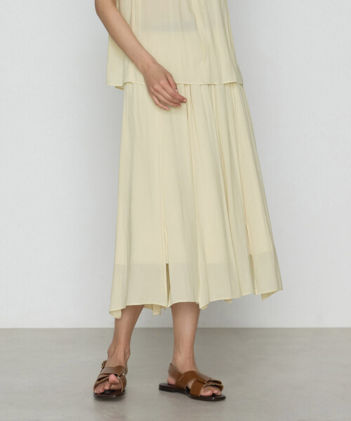 K.T KIYOKO TAKASE（キヨコタカセ）の「【セットアップ対応】シャンブレーカッセン スカート（スカート・レディース・カーキ/レモンイエロー/チャコール・7号/9号/11号）」の2枚目の写真