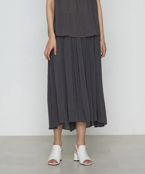 K.T KIYOKO TAKASE（キヨコタカセ）の「【セットアップ対応】シャンブレーカッセン スカート（スカート・レディース・カーキ/レモンイエロー/チャコール・7号/9号/11号）」の3枚目の写真