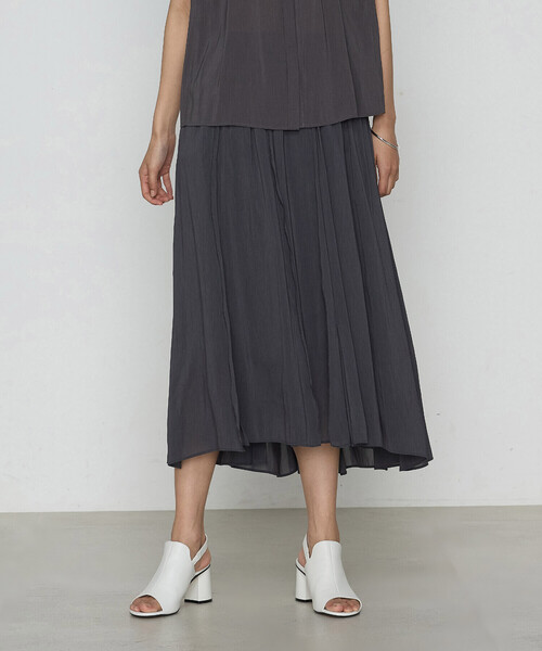 K.T KIYOKO TAKASE（キヨコタカセ）の「【セットアップ対応】シャンブレーカッセン スカート（スカート・レディース・カーキ/レモンイエロー/チャコール・7号/9号/11号）」の7枚目の写真