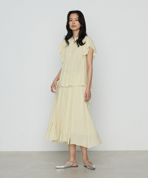 K.T KIYOKO TAKASE（キヨコタカセ）の「【セットアップ対応】シャンブレーカッセン スカート（スカート・レディース・カーキ/レモンイエロー/チャコール・7号/9号/11号）」の9枚目の写真