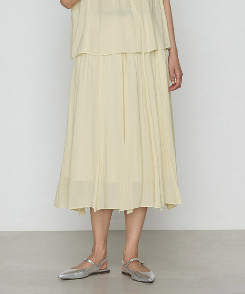 K.T KIYOKO TAKASE（キヨコタカセ）の「【セットアップ対応】シャンブレーカッセン スカート（スカート・レディース・カーキ/レモンイエロー/チャコール・7号/9号/11号）」の10枚目の写真