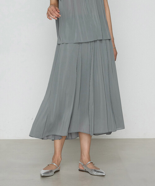 K.T KIYOKO TAKASE（キヨコタカセ）の「【セットアップ対応】シャンブレーカッセン スカート（スカート・レディース・カーキ/レモンイエロー/チャコール・7号/9号/11号）」の13枚目の写真