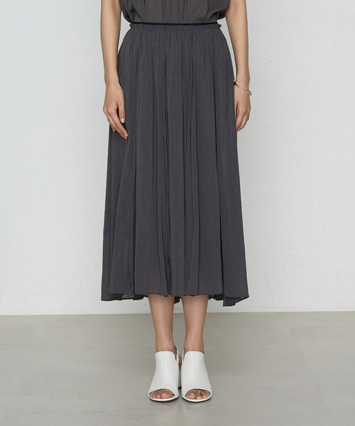 K.T KIYOKO TAKASE（キヨコタカセ）の「【セットアップ対応】シャンブレーカッセン スカート（スカート・レディース・カーキ/レモンイエロー/チャコール・7号/9号/11号）」の14枚目の写真