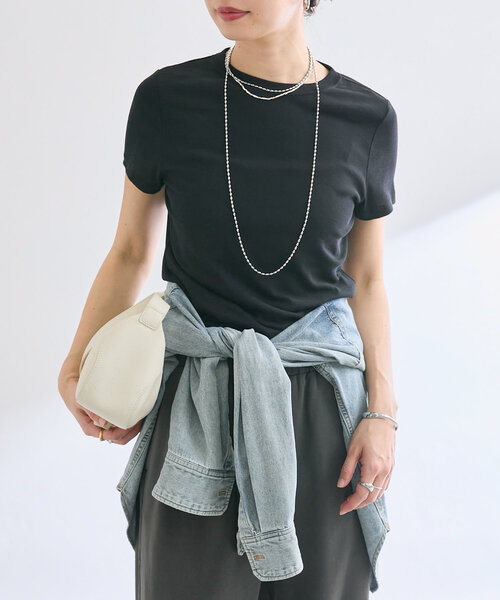 RIVE DROITE(リヴドロワ)の「【MYSELFbyRD(マイセルフバイリヴドロワ)】SOFT Tee(Tシャツ/カットソー・レディース・ブラック/ピンク・FREE)」の1枚目の写真