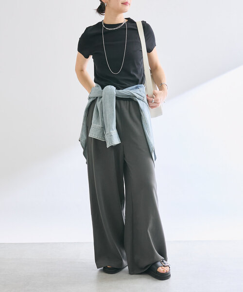 RIVE DROITE(リヴドロワ)の「【MYSELFbyRD(マイセルフバイリヴドロワ)】SOFT Tee(Tシャツ/カットソー・レディース・ブラック/ピンク・FREE)」の3枚目の写真