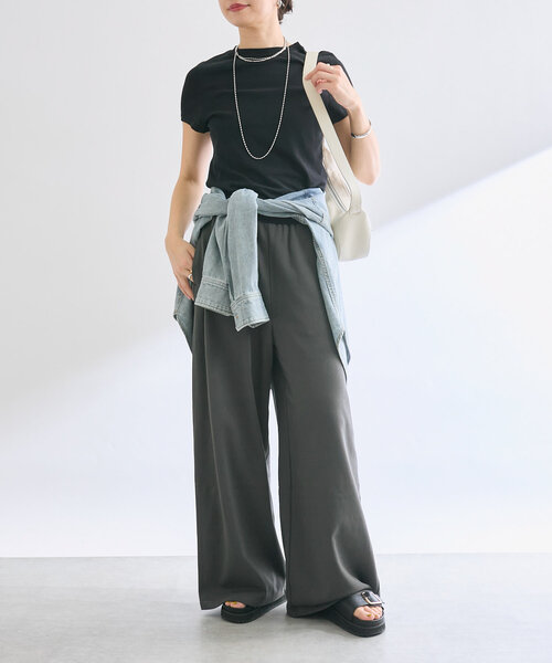 RIVE DROITE(リヴドロワ)の「【MYSELFbyRD(マイセルフバイリヴドロワ)】SOFT Tee(Tシャツ/カットソー・レディース・ブラック/ピンク・FREE)」の4枚目の写真