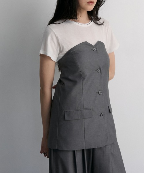 Jacket-like bare bustier / ジャケットライクベアビスチェ