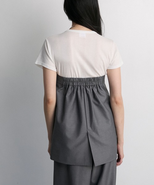 未使用級 DORMEUIL 3ピース モヘア セットアップ ネイビー ストライプ SLY | LACE UP GATHER ショートワンピース (ワンピース(ミニ