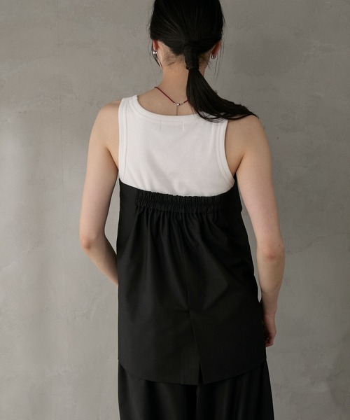 your/0w（ユアロウ）の「Jacket-like bare bustier / ジャケットライクベアビスチェ〈セットアップ対応〉（ベスト・レディース・ブラック/グレー・FREE）」の17枚目の写真