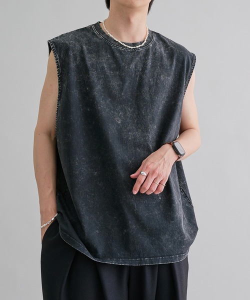 epnok(エプノック)の「アソートルーズノースリーブTee(Tシャツ/カットソー・メンズ・オフホワイト/ブラック系その他/ブラック・SMALL/MEDIUM/LARGE)」の3枚目の写真