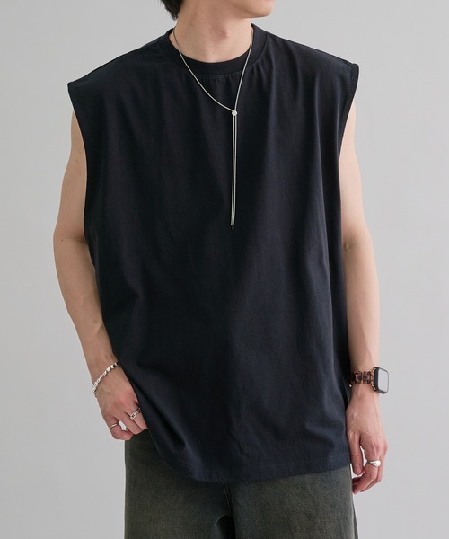 epnok(エプノック)の「アソートルーズノースリーブTee(Tシャツ/カットソー・メンズ・オフホワイト/ブラック系その他/ブラック・SMALL/MEDIUM/LARGE)」の1枚目の写真