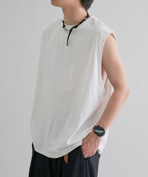 epnok(エプノック)の「アソートルーズノースリーブTee(Tシャツ/カットソー・メンズ・オフホワイト/ブラック系その他/ブラック・SMALL/MEDIUM/LARGE)」の5枚目の写真