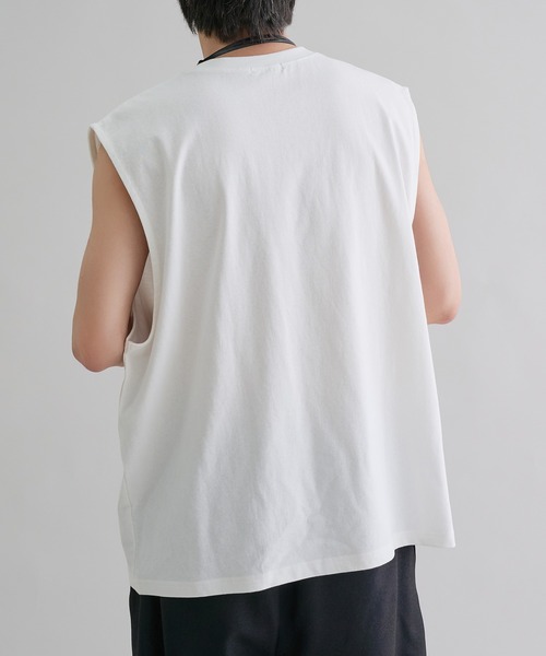 epnok(エプノック)の「アソートルーズノースリーブTee(Tシャツ/カットソー・メンズ・オフホワイト/ブラック系その他/ブラック・SMALL/MEDIUM/LARGE)」の7枚目の写真