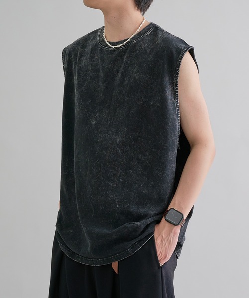 epnok(エプノック)の「アソートルーズノースリーブTee(Tシャツ/カットソー・メンズ・オフホワイト/ブラック系その他/ブラック・SMALL/MEDIUM/LARGE)」の22枚目の写真