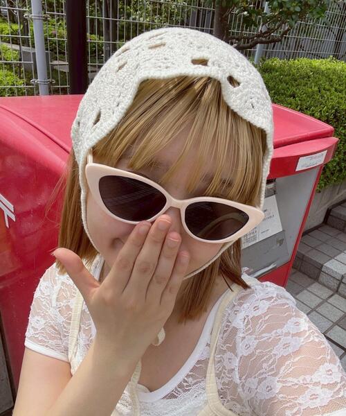 WEGO（ウィゴー）の「WEGO/クロシェバブーシュカ（その他ヘアアクセサリー・レディース・ブラック/アイボリー・FREE）」の2枚目の写真