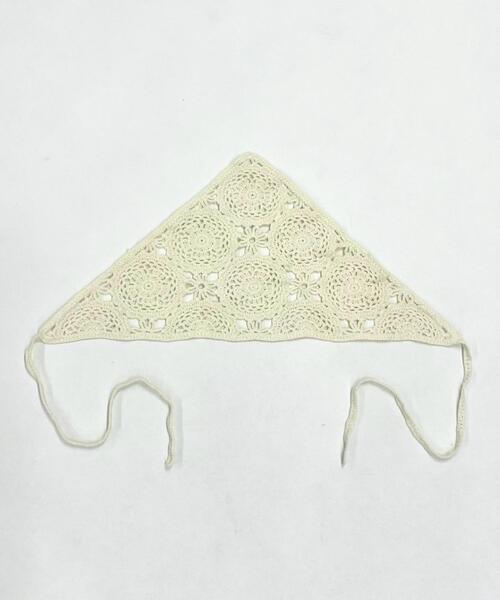 WEGO（ウィゴー）の「WEGO/クロシェバブーシュカ（その他ヘアアクセサリー・レディース・ブラック/アイボリー・FREE）」の4枚目の写真