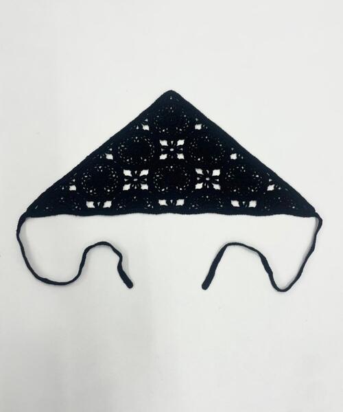 WEGO（ウィゴー）の「WEGO/クロシェバブーシュカ（その他ヘアアクセサリー・レディース・ブラック/アイボリー・FREE）」の5枚目の写真