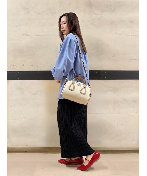 Felisi（フェリージ）の「Felisi（フェリージ） 2Way ミニボストンバッグ 25/14/AM+LD（ハンドバッグ・レディース・オフホワイト/キナリ/ブルー系その他/ネイビー・FREE）」の5枚目の写真