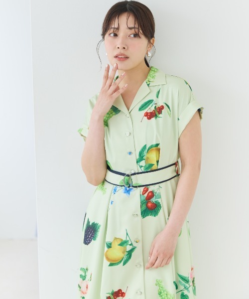フルーツプリントシャツワンピース（ワンピース）｜AND COUTURE