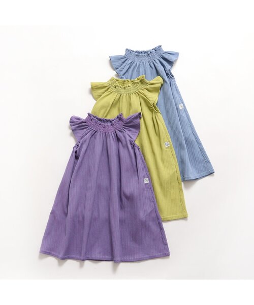 BREEZE（ブリーズ）の「【リンク/ジュニア対応】シャーリングワンピ（ワンピース・キッズ・イエロー/ブルー/サックスブルー・80/90/100/110/120/130/140）」の5枚目の写真