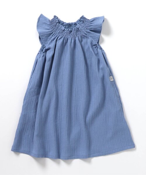 BREEZE（ブリーズ）の「【リンク/ジュニア対応】シャーリングワンピ（ワンピース・キッズ・イエロー/ブルー/サックスブルー・80/90/100/110/120/130/140）」の9枚目の写真