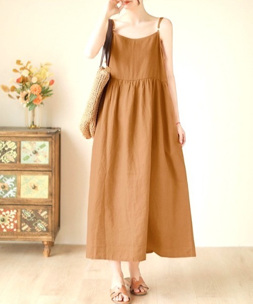 a lot of love（ア ロット オブ ラブ）の「ゆるシルエット キャミソールワンピース（ドレス・レディース・ホワイト/ブラウン/ピンク/ブラック・FREE）」の13枚目の写真