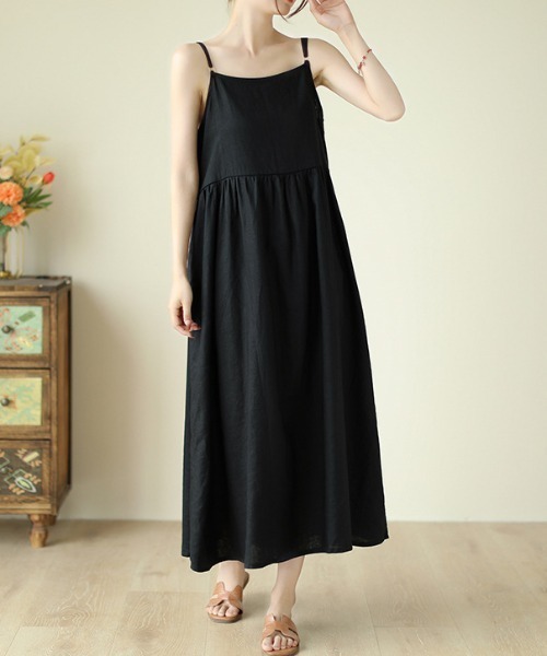 a lot of love（ア ロット オブ ラブ）の「ゆるシルエット キャミソールワンピース（ドレス・レディース・ホワイト/ブラウン/ピンク/ブラック・FREE）」の10枚目の写真