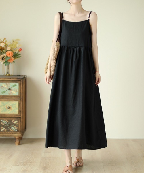 a lot of love（ア ロット オブ ラブ）の「ゆるシルエット キャミソールワンピース（ドレス・レディース・ホワイト/ブラウン/ピンク/ブラック・FREE）」の11枚目の写真