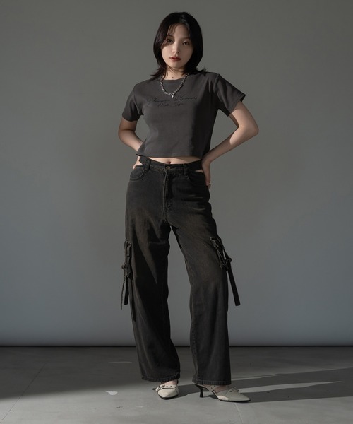 apres jour mignon(アプレジュールミニョン)の「ピグメントリブクロップドTシャツ【ZOZOTOWN限定アイテム】(Tシャツ/カットソー・レディース・ブラック系その他/ブラウン系その他/ブルー/ピンク・X-LARGE/フリー)」の10枚目の写真