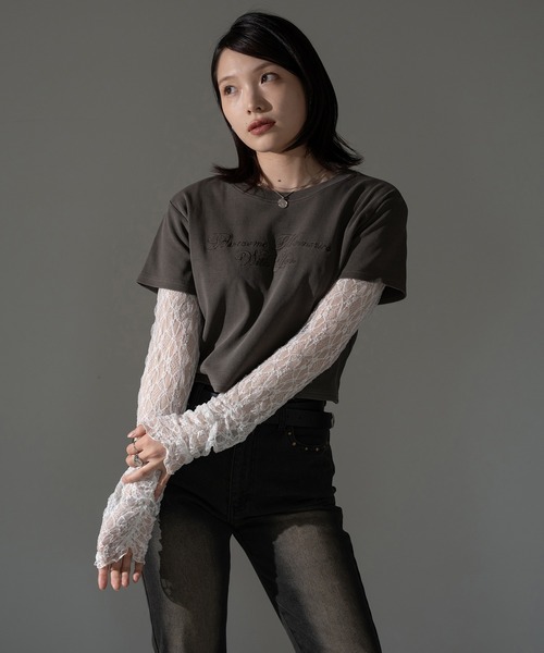 apres jour mignon(アプレジュールミニョン)の「ピグメントリブクロップドTシャツ【ZOZOTOWN限定アイテム】(Tシャツ/カットソー・レディース・ブラック系その他/ブラウン系その他/ブルー/ピンク・X-LARGE/フリー)」の13枚目の写真