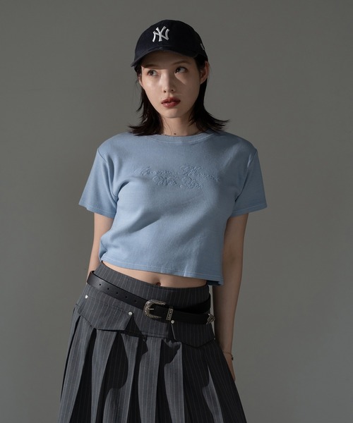apres jour mignon(アプレジュールミニョン)の「ピグメントリブクロップドTシャツ【ZOZOTOWN限定アイテム】(Tシャツ/カットソー・レディース・ブラック系その他/ブラウン系その他/ブルー/ピンク・X-LARGE/フリー)」の16枚目の写真