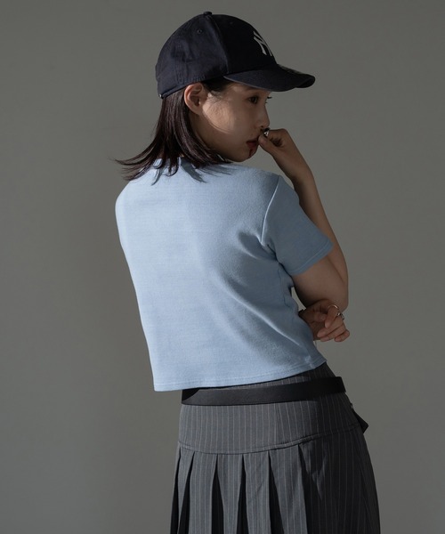 apres jour mignon(アプレジュールミニョン)の「ピグメントリブクロップドTシャツ【ZOZOTOWN限定アイテム】(Tシャツ/カットソー・レディース・ブラック系その他/ブラウン系その他/ブルー/ピンク・X-LARGE/フリー)」の17枚目の写真