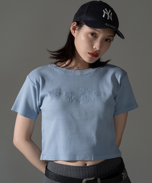 apres jour mignon(アプレジュールミニョン)の「ピグメントリブクロップドTシャツ【ZOZOTOWN限定アイテム】(Tシャツ/カットソー・レディース・ブラック系その他/ブラウン系その他/ブルー/ピンク・X-LARGE/フリー)」の7枚目の写真