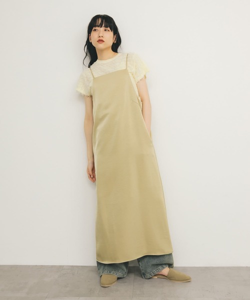 KBF（ケイビーエフ）の「サテンキャミワンピース（ワンピース・レディース・ベージュ/ネイビー/ブラウン・ONE）」の10枚目の写真