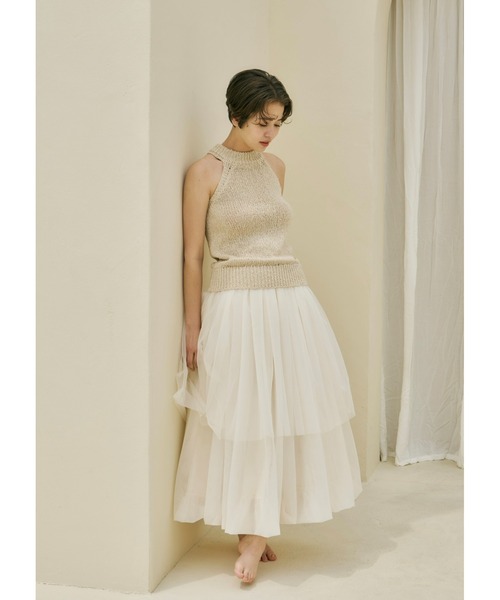 NOTREemor(ノートルエモア)の「balloon silhouette tulle skirt(スカート・レディース・アイボリー/ブラック・FREE)」の3枚目の写真