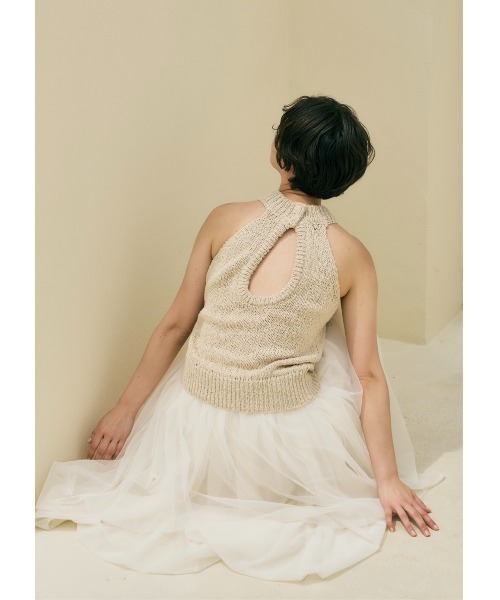 NOTREemor(ノートルエモア)の「balloon silhouette tulle skirt(スカート・レディース・アイボリー/ブラック・FREE)」の4枚目の写真