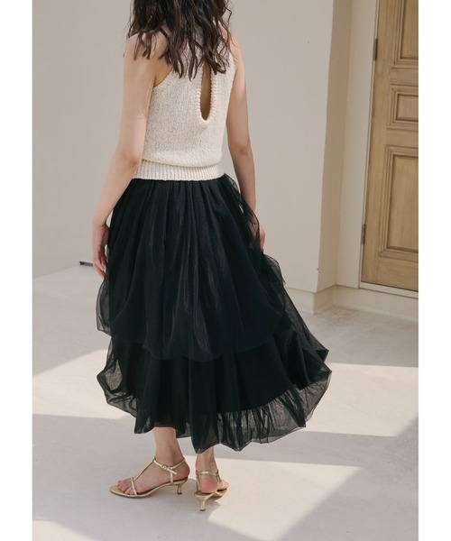 NOTREemor(ノートルエモア)の「balloon silhouette tulle skirt(スカート・レディース・アイボリー/ブラック・FREE)」の11枚目の写真
