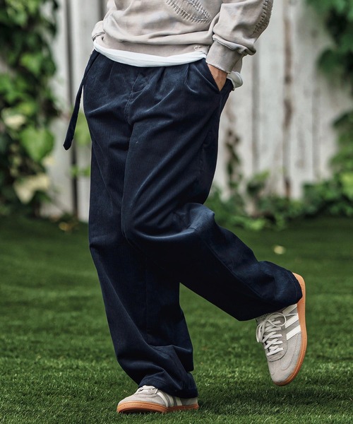 CAMBIO(カンビオ)の「mp13803- Belted Corduroy Two Tuck Wide Pants コーデュロイワイドパンツ(その他パンツ・メンズ・ブラック/ネイビー/ブラウン・S/M/L)」の3枚目の写真