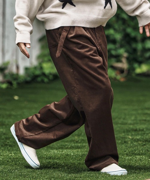 CAMBIO(カンビオ)の「mp13803- Belted Corduroy Two Tuck Wide Pants コーデュロイワイドパンツ(その他パンツ・メンズ・ブラック/ネイビー/ブラウン・S/M/L)」の5枚目の写真