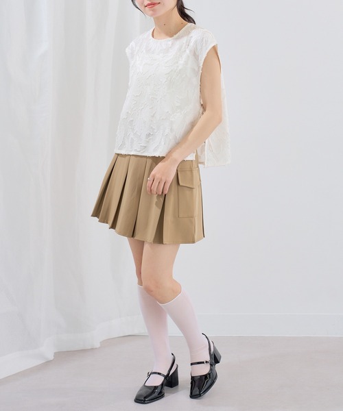 MAGASIN DE MODE Chou Chou（マガジンデモードシュシュ）の「【MAGASIN DE MODE Chou Chou】フリンジジャガードサイドリボンブラウス XNN（シャツ/ブラウス・レディース・アイボリー/ブラック・FREE）」の6枚目の写真