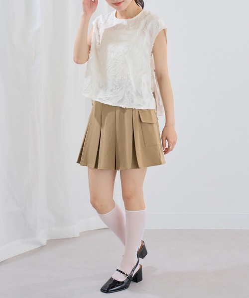 MAGASIN DE MODE Chou Chou（マガジンデモードシュシュ）の「【MAGASIN DE MODE Chou Chou】フリンジジャガードサイドリボンブラウス XNN（シャツ/ブラウス・レディース・アイボリー/ブラック・FREE）」の7枚目の写真