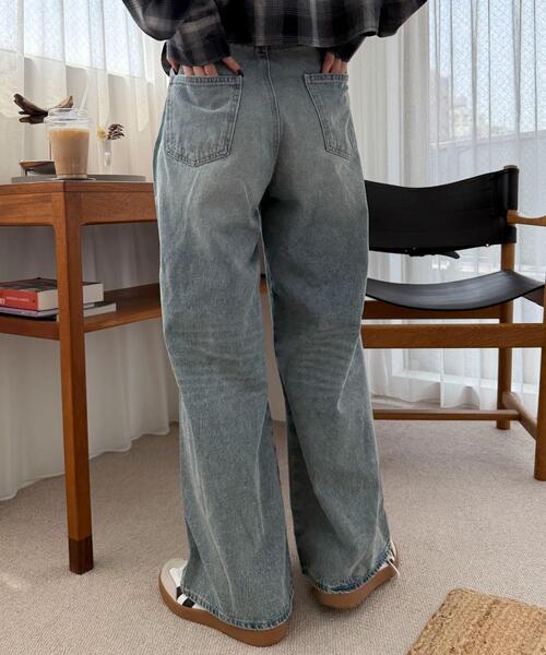 WEGO（ウィゴー）の「WEGO/ダメージワイドデニムパンツ（デニムパンツ・レディース・コバルトブルー/スカイブルー・SMALL/MEDIUM）」の12枚目の写真