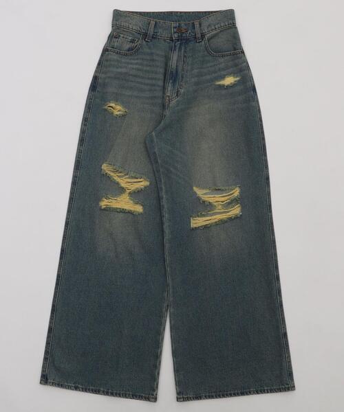 WEGO（ウィゴー）の「WEGO/ダメージワイドデニムパンツ（デニムパンツ・レディース・コバルトブルー/スカイブルー・SMALL/MEDIUM）」の16枚目の写真