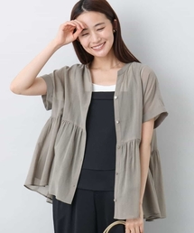 MK MICHEL KLEIN | コットンシフォンブラウス/接触冷感/洗える(シャツ/ブラウス)