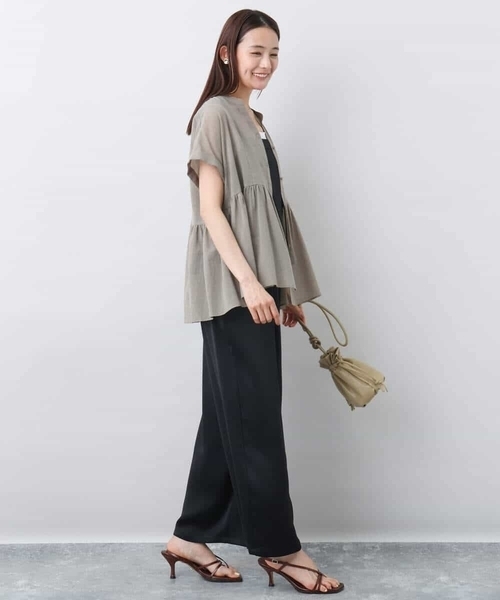 MK MICHEL KLEIN(エムケーミッシェルクラン)の「コットンシフォンブラウス/接触冷感/洗える(シャツ/ブラウス・レディース・ホワイト/ピンク/モカ・38)」の13枚目の写真