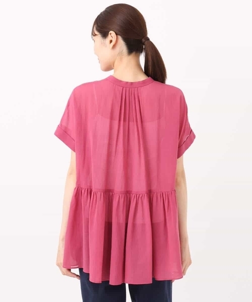 MK MICHEL KLEIN(エムケーミッシェルクラン)の「コットンシフォンブラウス/接触冷感/洗える(シャツ/ブラウス・レディース・ホワイト/ピンク/モカ・38)」の21枚目の写真